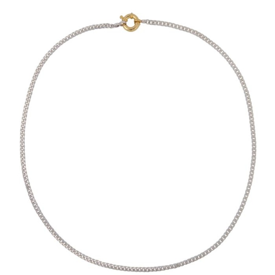 Kettingen Betty Bogaers | Plain Big Chain Necklace Lock Silver Gold