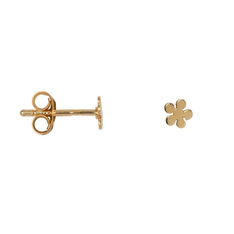 Oorbellen Betty Bogaers | Flat Bobble Flower Stud Earring Gold