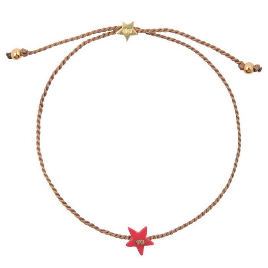 Armbanden Betty Bogaers | Resin Star Bracelet Red Gold