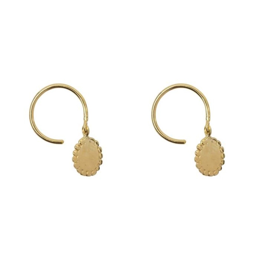 Oorbellen Betty Bogaers | Dotted Round Charm Ring Earring Gold