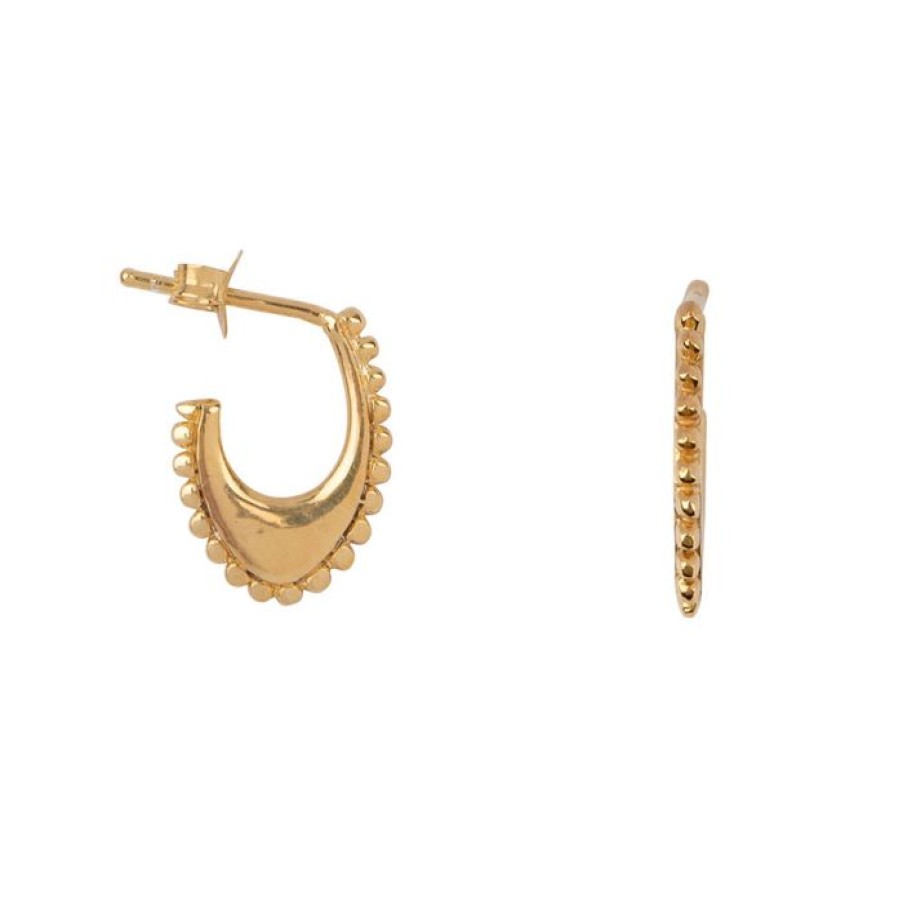 Oorbellen Betty Bogaers | Dotted Half Oval Stud Earring