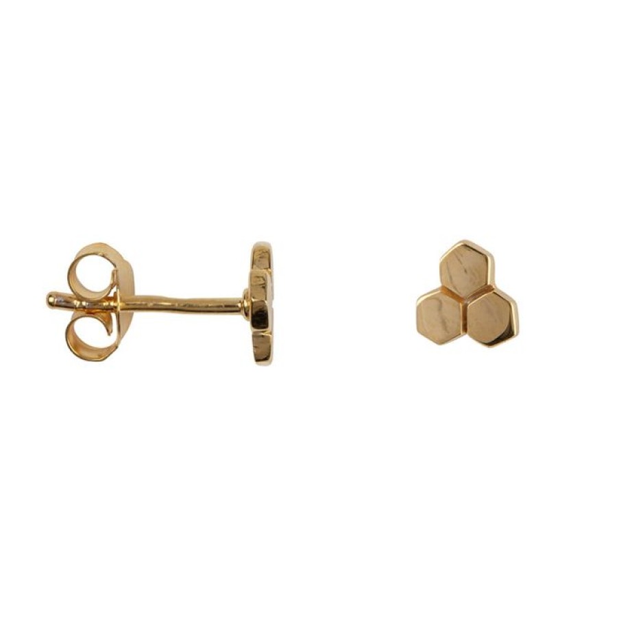 Oorbellen Betty Bogaers | Honeycomb Three Stud Earring