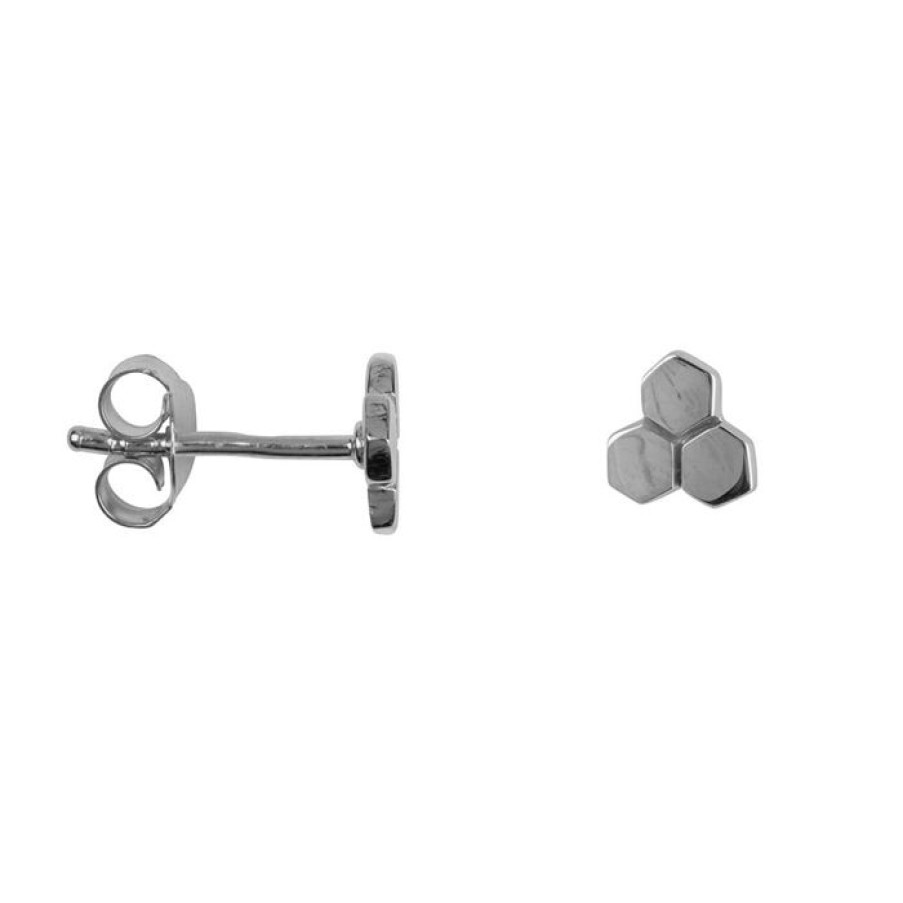 Oorbellen Betty Bogaers | Honeycomb Three Stud Earring