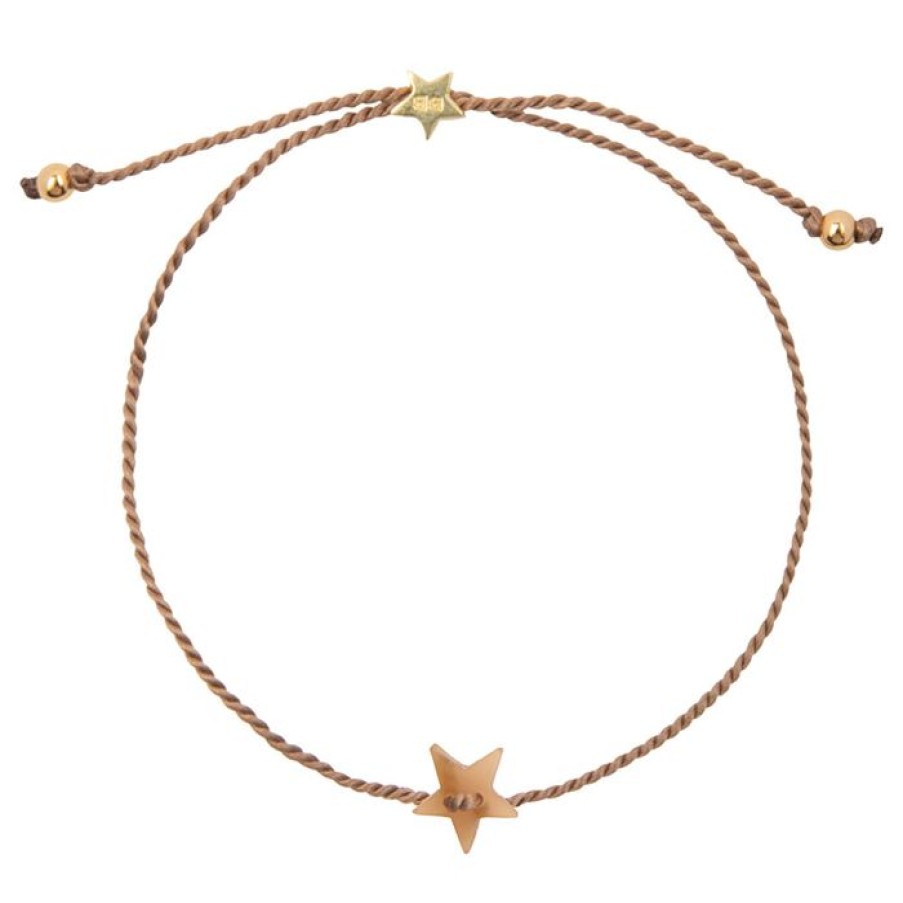 Armbanden Betty Bogaers | Resin Star Bracelet Cognac Gold