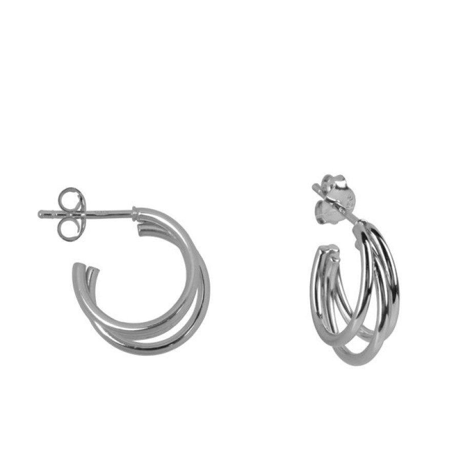 Oorbellen Betty Bogaers | Three Hoop Small Hoop Stud Earring