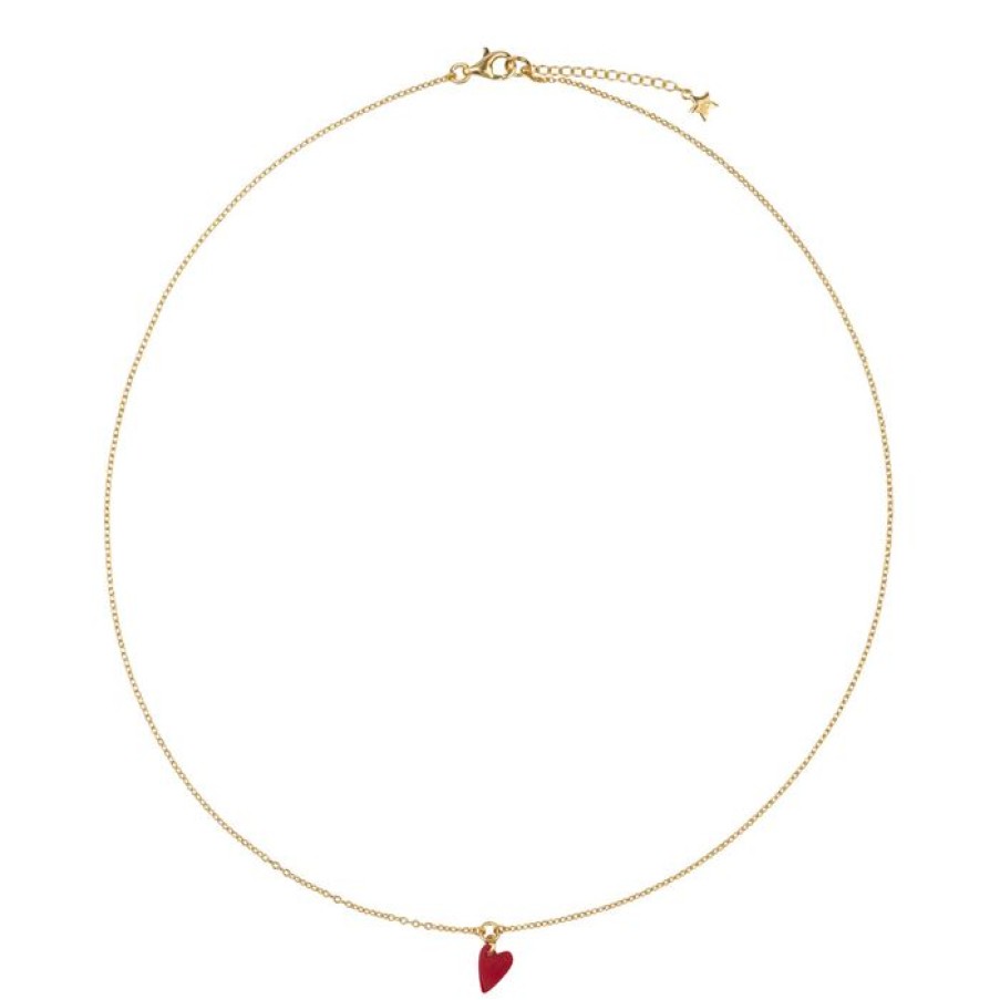 Kettingen Betty Bogaers | Red Heart Necklace 39 Cm