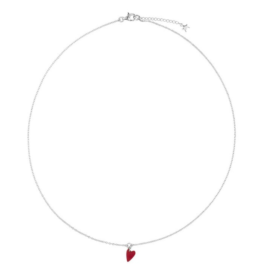 Kettingen Betty Bogaers | Red Heart Necklace 39 Cm