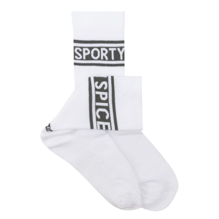 Gelegenheden Betty Bogaers | Sock White Antracite Sporty Spice Stripes