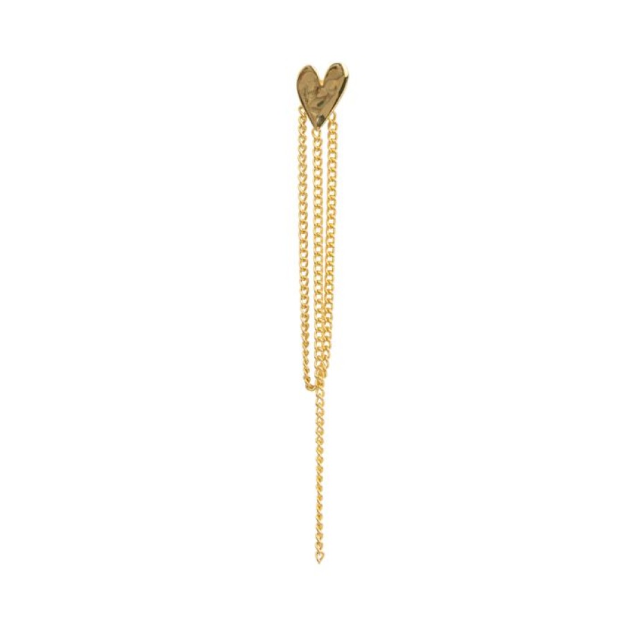 Oorbellen Betty Bogaers | Heart Chain Stud Earring Earring (One Piece)