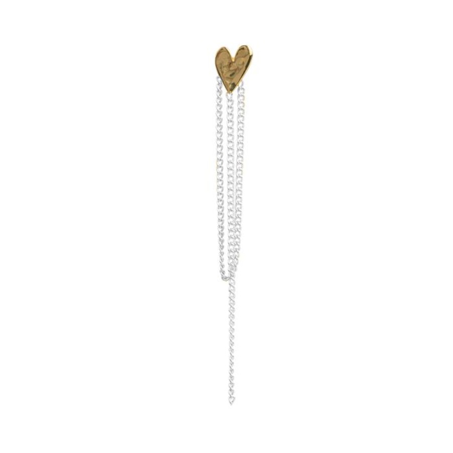 Oorbellen Betty Bogaers | Heart Chain Stud Earring Earring (One Piece)