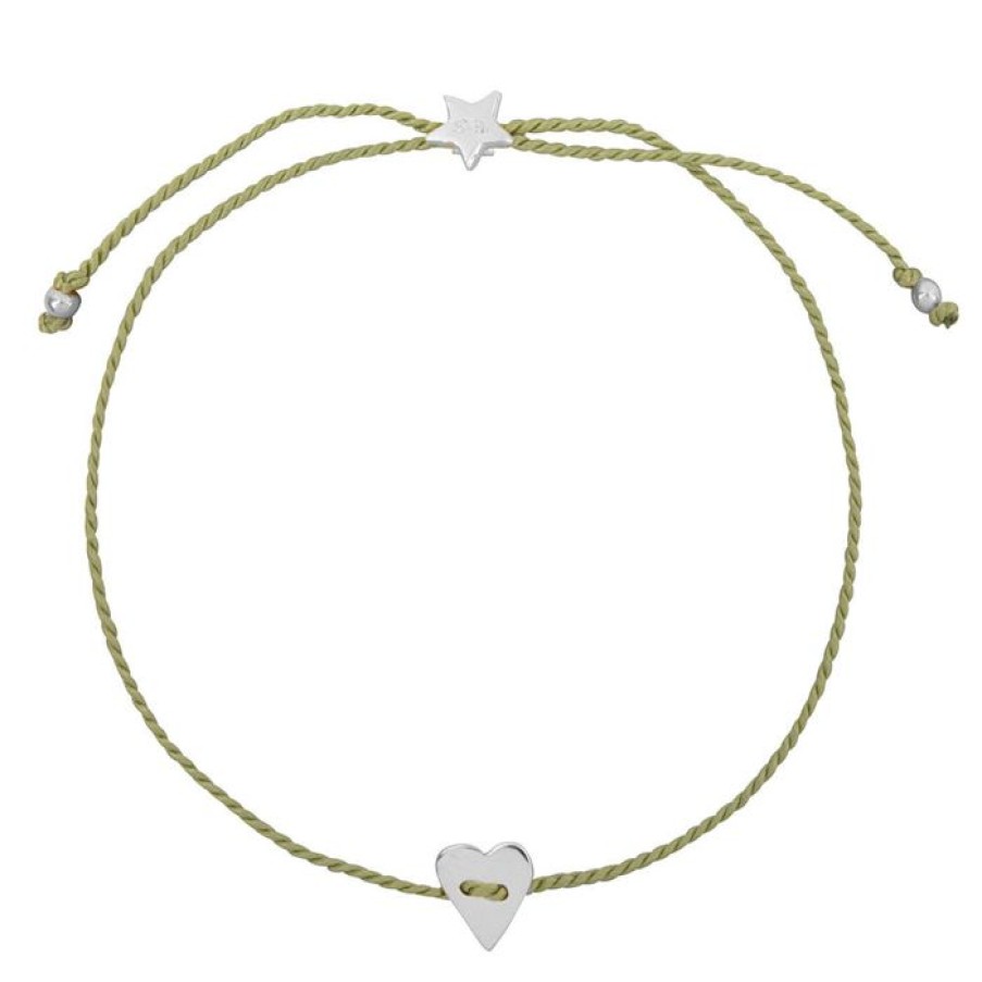 Gelegenheden Betty Bogaers | Plain Heart Bracelet Green