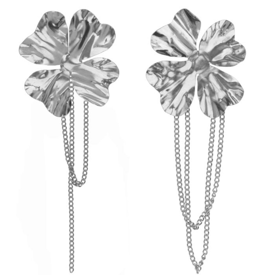 Oorbellen Betty Bogaers | Folded Flower Chain Earring