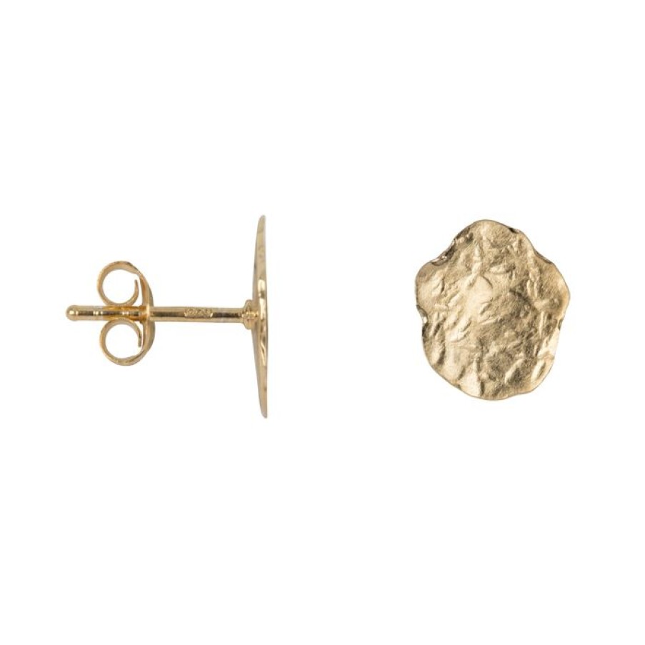 Oorbellen Betty Bogaers | Hammered Flat Coin Stud Earring