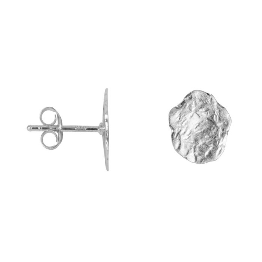 Oorbellen Betty Bogaers | Hammered Flat Coin Stud Earring