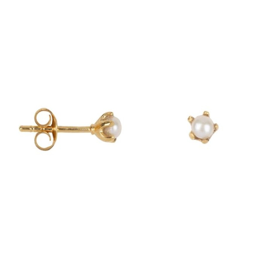 Oorbellen Betty Bogaers | Pearl Stud Earring Gold