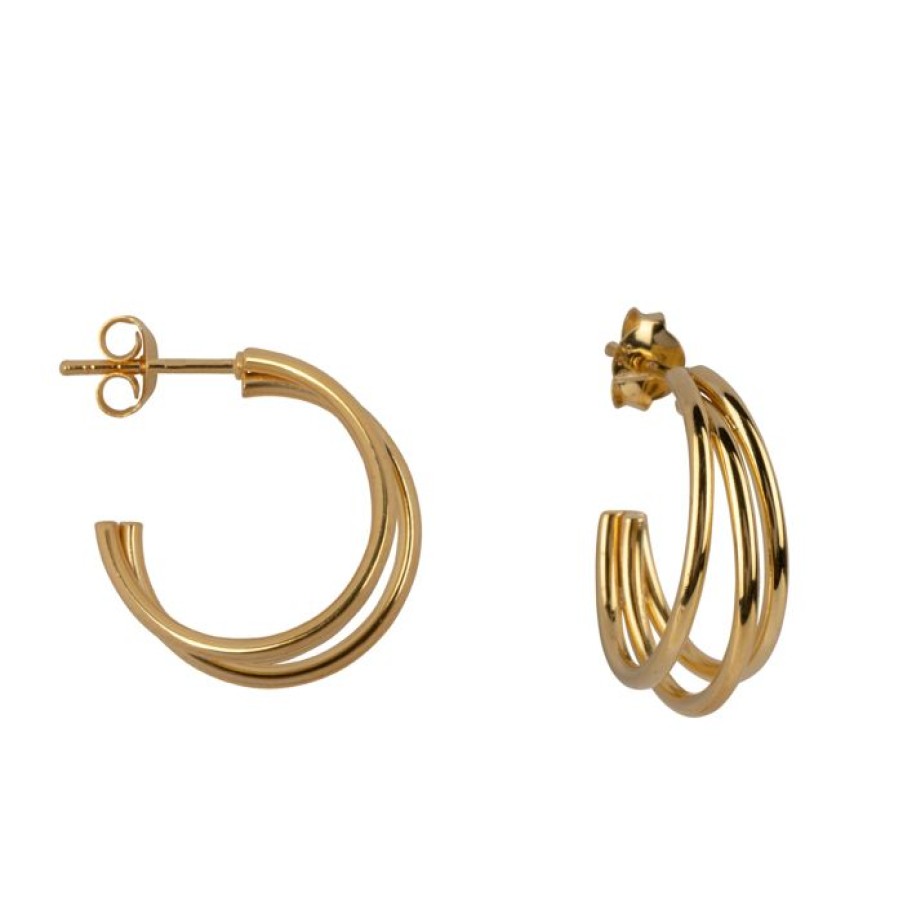 Oorbellen Betty Bogaers | Three Hoop Large Hoop Stud Earring