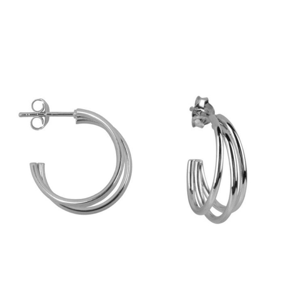 Oorbellen Betty Bogaers | Three Hoop Large Hoop Stud Earring