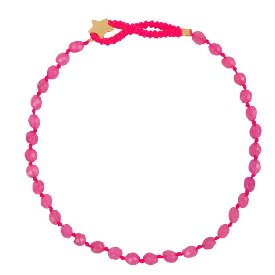 Armbanden Betty Bogaers | Neon Pink Beads Bracelet