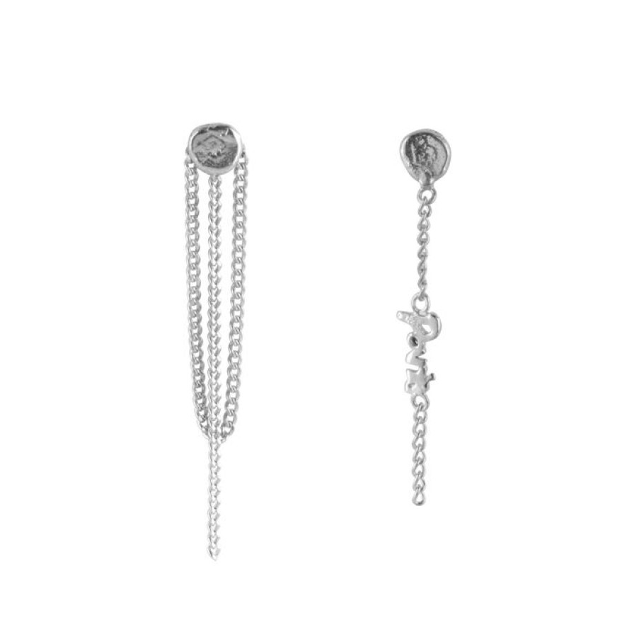 Oorbellen Betty Bogaers | Small Paris Stud Chain Earring