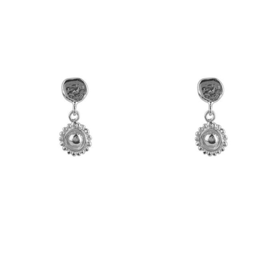 Oorbellen Betty Bogaers | Flat Coin Flower Stud Earring