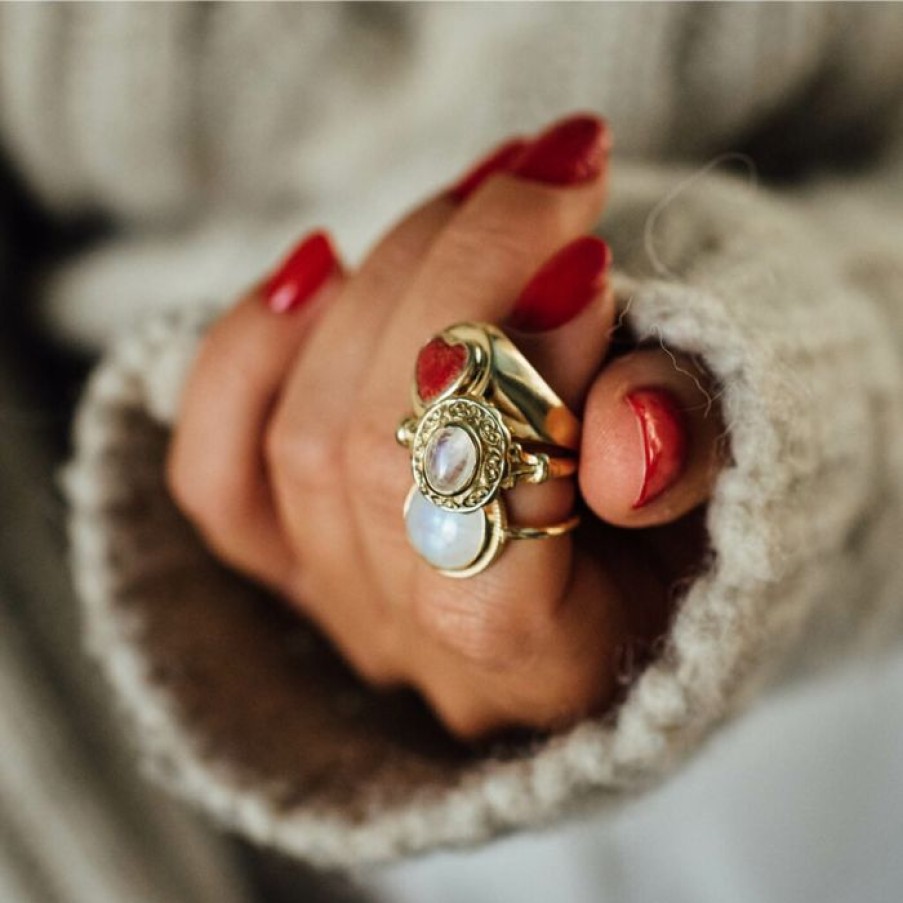 Ringen Betty Bogaers | Moonstone Vintage Setting Ring Gold