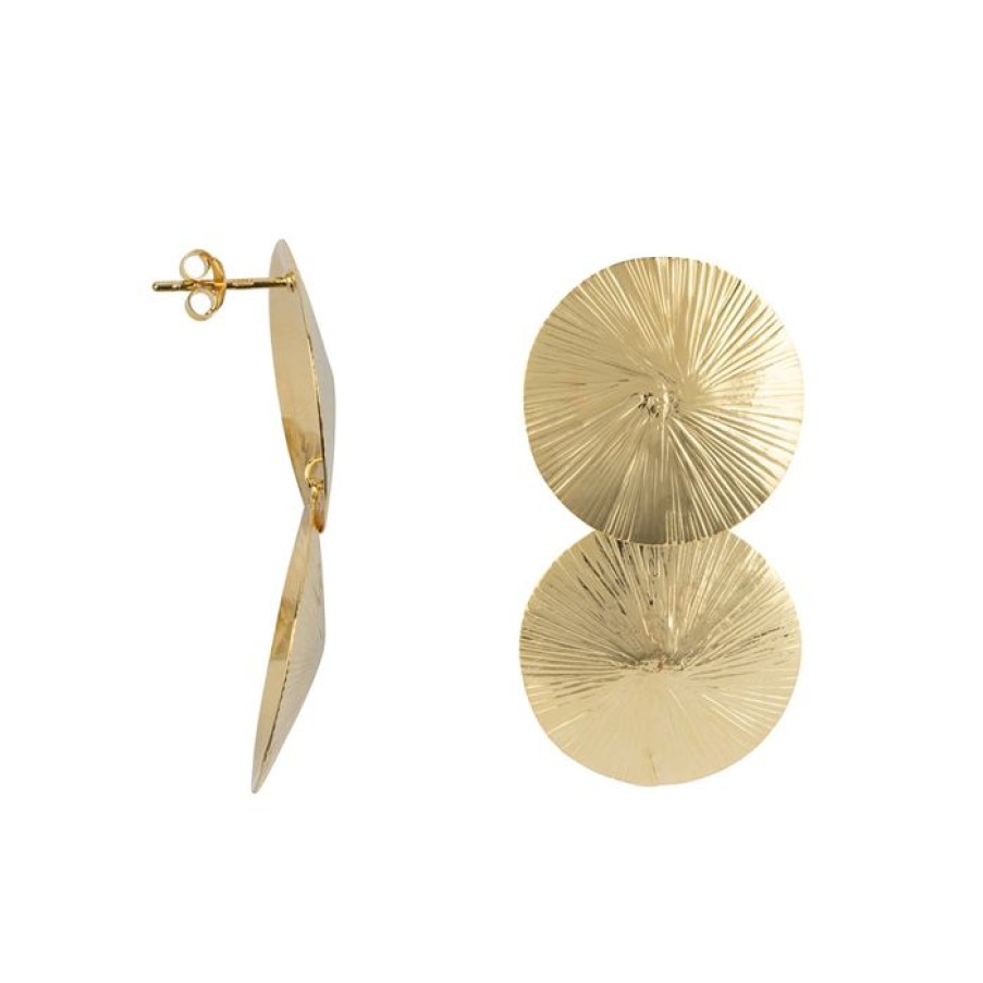 Oorbellen Betty Bogaers | Ribbed Double Full Moon Earring