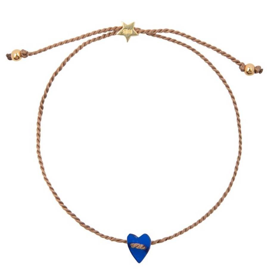 Armbanden Betty Bogaers | Resin Heart Bracelet Kobalt Gold