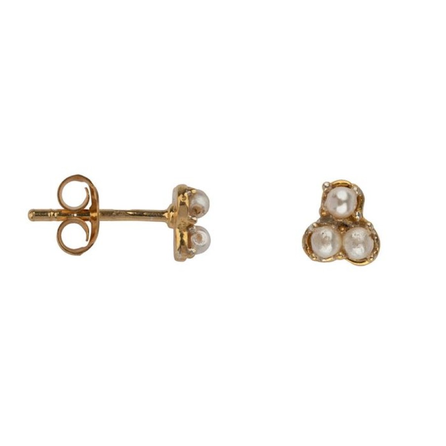 Oorbellen Betty Bogaers | Three Pearl Stud Earring