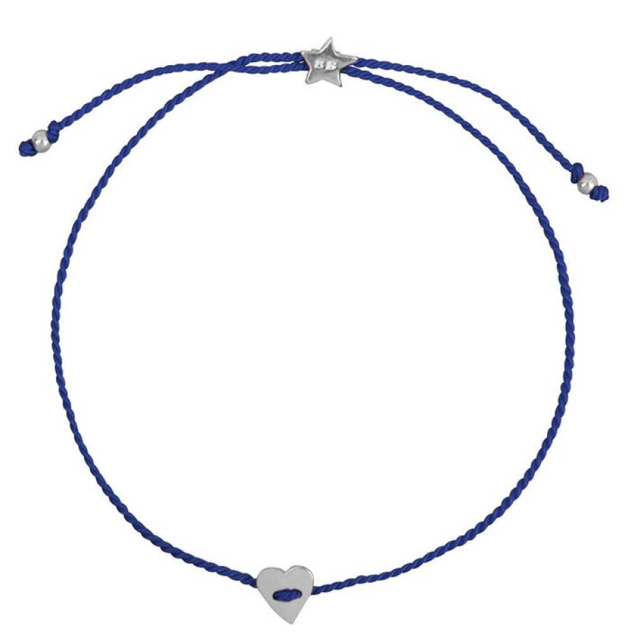 Gelegenheden Betty Bogaers | Plain Heart Bracelet Kobalt