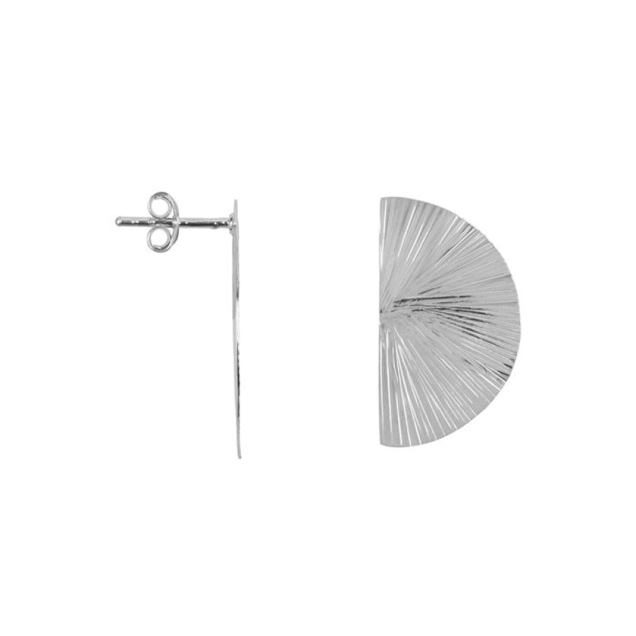 Oorbellen Betty Bogaers | Ribbed Half Moon Earring