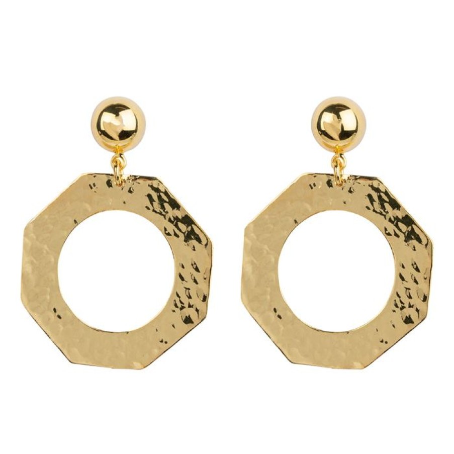 Oorbellen Betty Bogaers | Ball Stud With Hexagon Earring