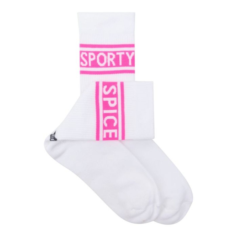 Gelegenheden Betty Bogaers | Sock White Neon Pink Sporty Spice Stripes