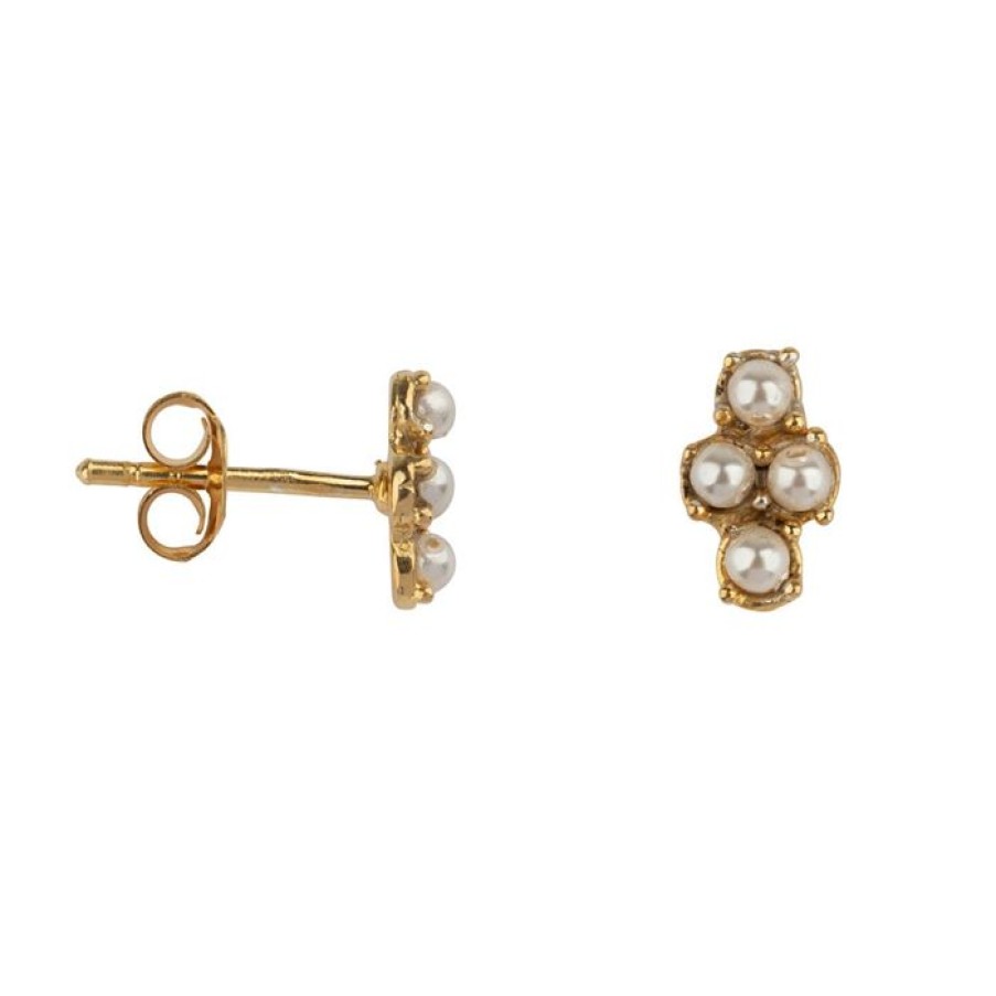 Oorbellen Betty Bogaers | Four Pearl Stud Earring