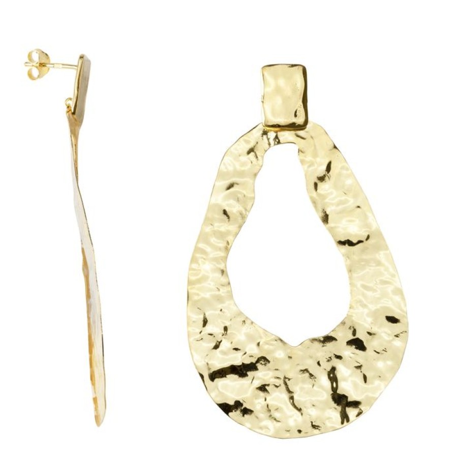 Oorbellen Betty Bogaers | Folded Open Drop Stud Earring