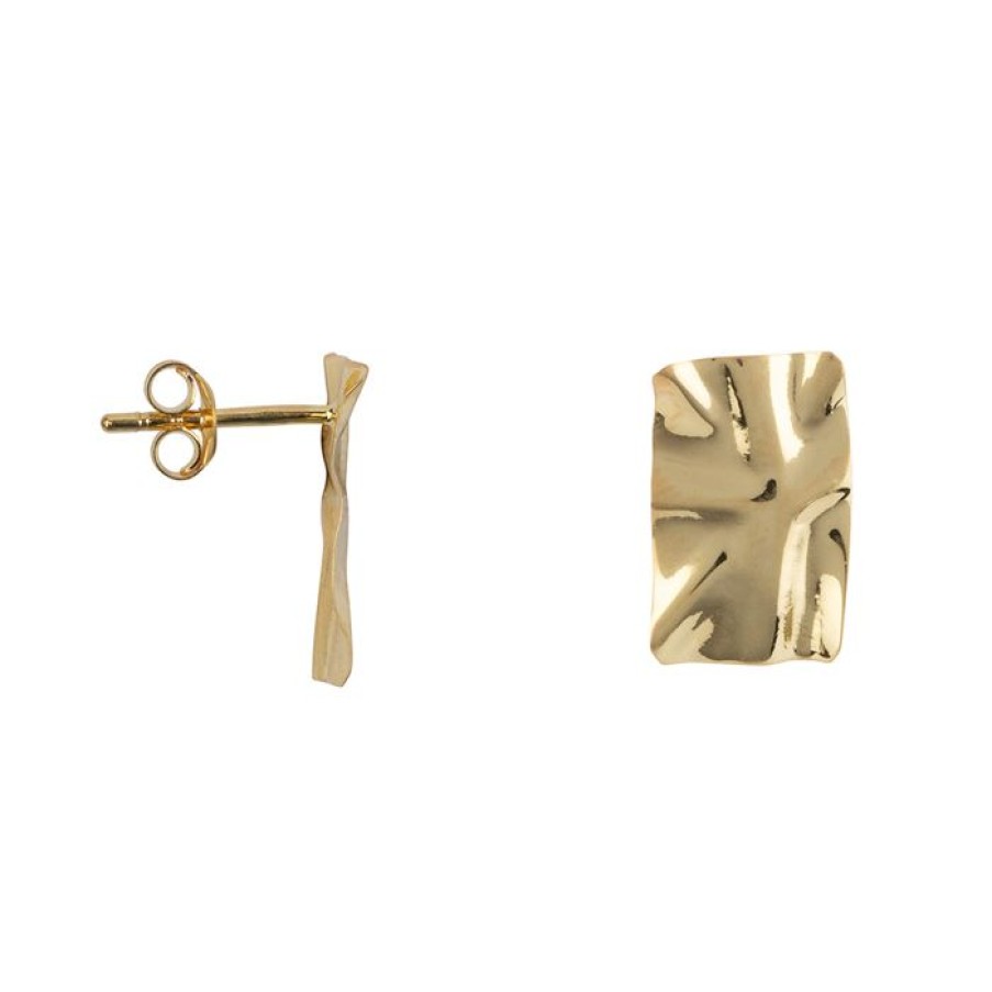 Oorbellen Betty Bogaers | Folded Medium Rectangle Stud Earring