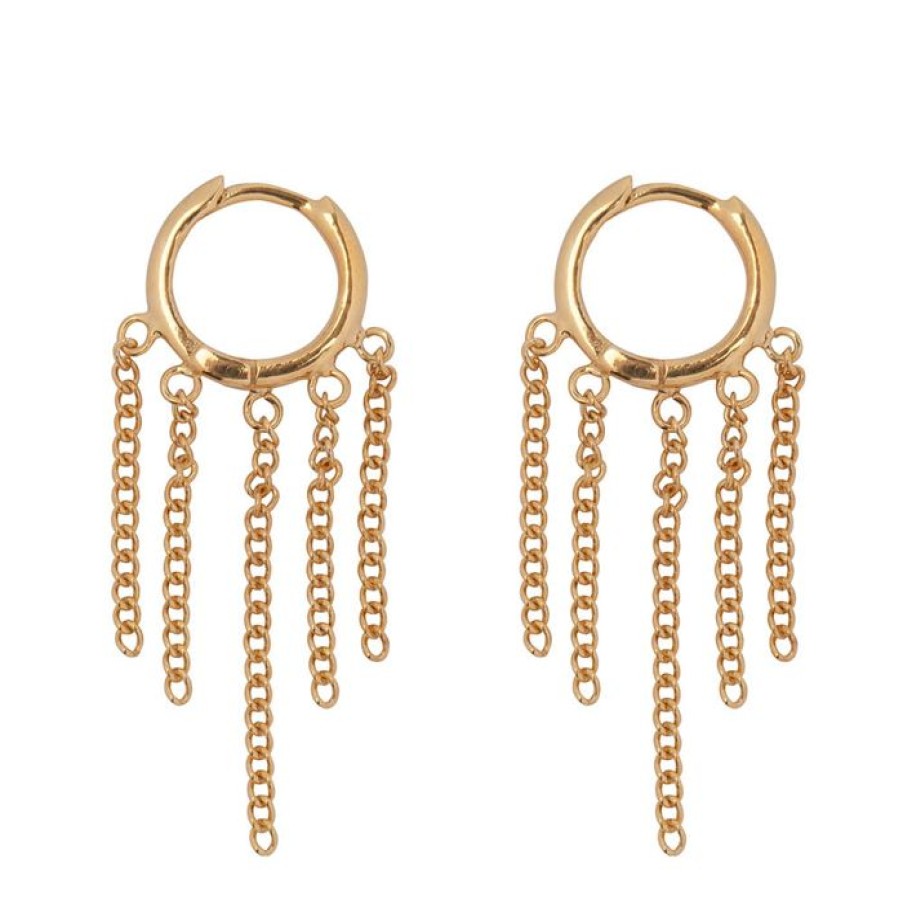 Oorbellen Betty Bogaers | Hoop 5 Chains Click Earring