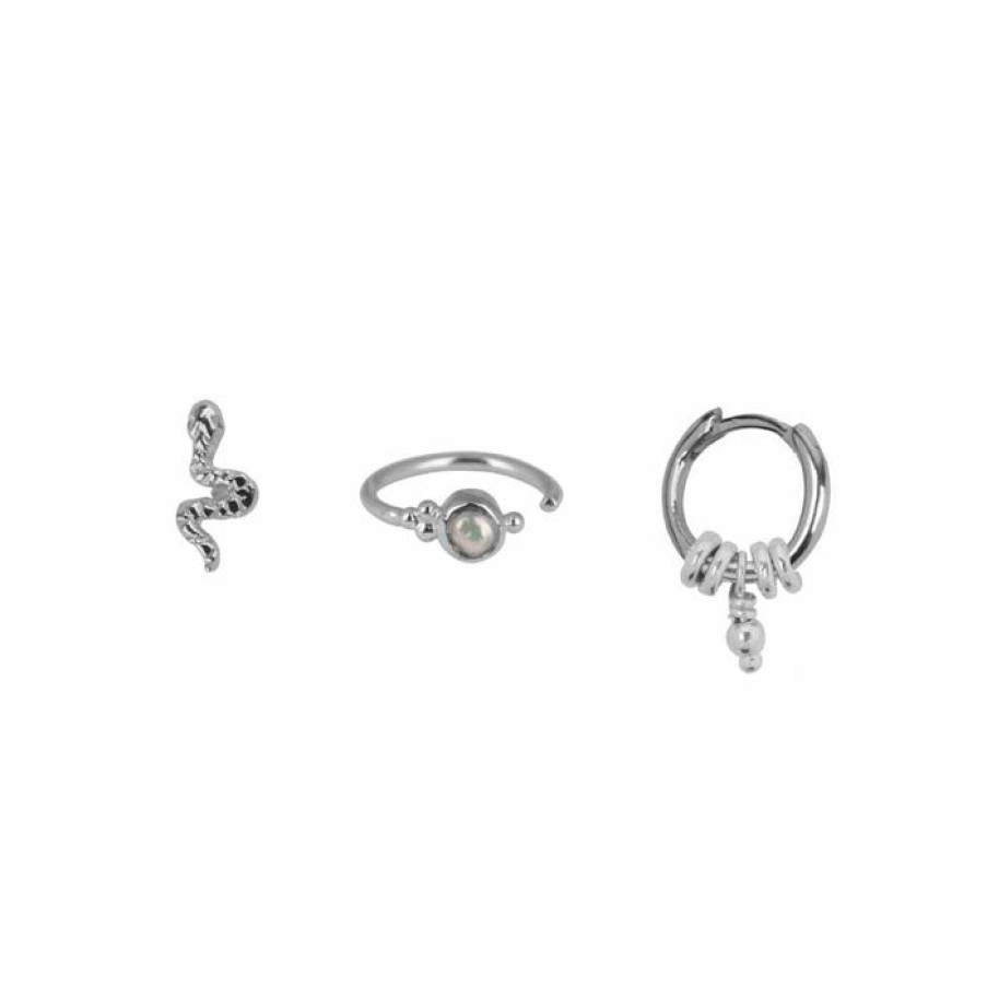 Materiaal Betty Bogaers | Mix And Match Earring Set 2 White Silver