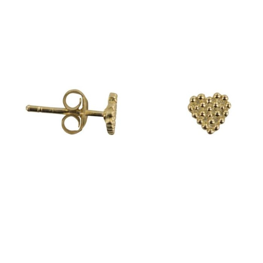 Gelegenheden Betty Bogaers | Dotted Heart Stud Earring Gold Plated