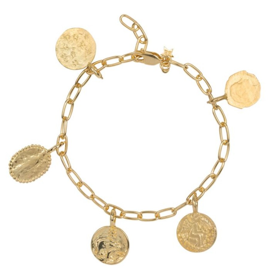 Gelegenheden Betty Bogaers | Charms 5 Coins Bracelet Gold