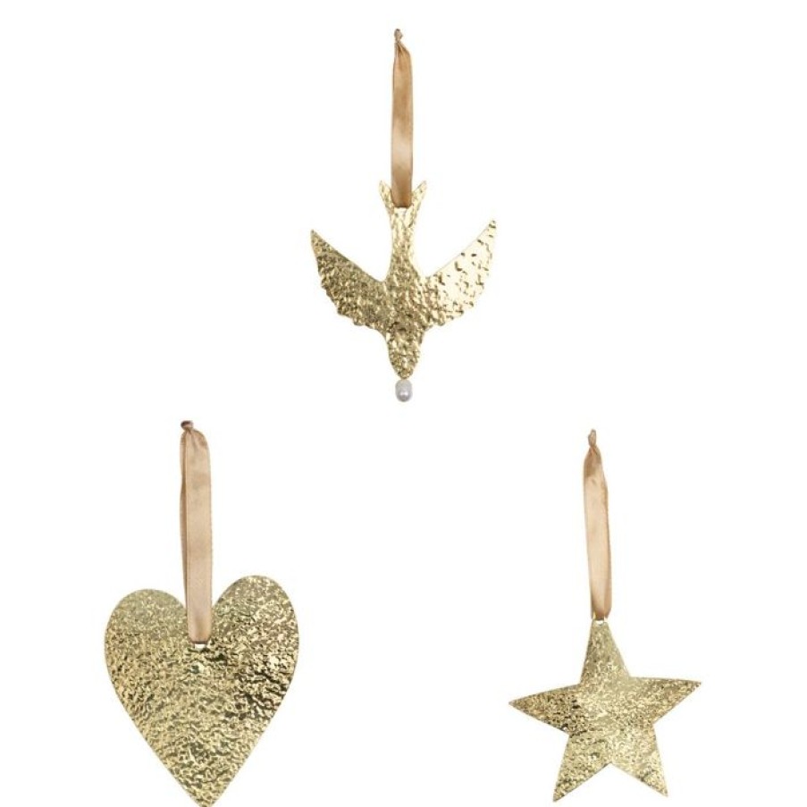 Accessoires Betty Bogaers | Gouden Kerst Ornamenten Bundel (3 Stuks)